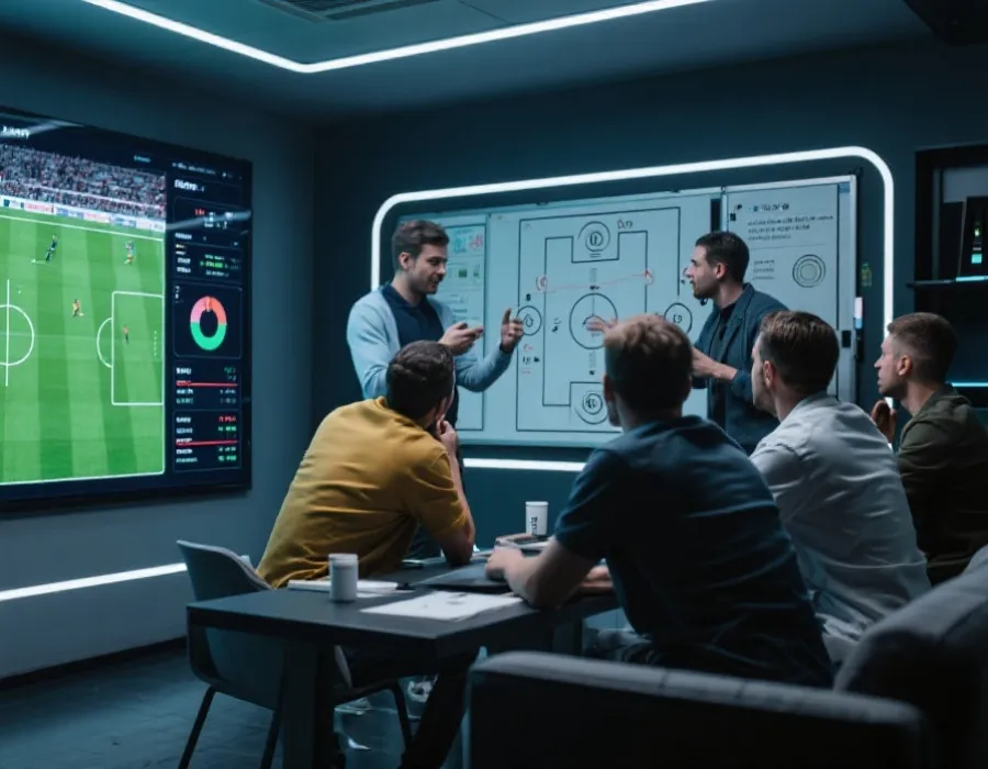 球迷查看賽事數據與預測資料示意